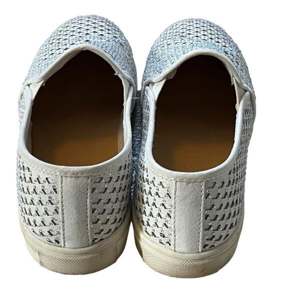 Material Girl white loafer Fashion Sneaker Slip On Rhinestone Ladies sz 8 - Picture 6 of 12